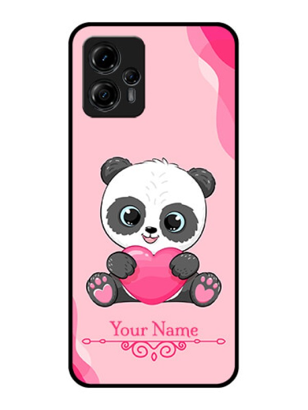 Custom Moto G13 Custom Metal Phone CaseCute Panda Design