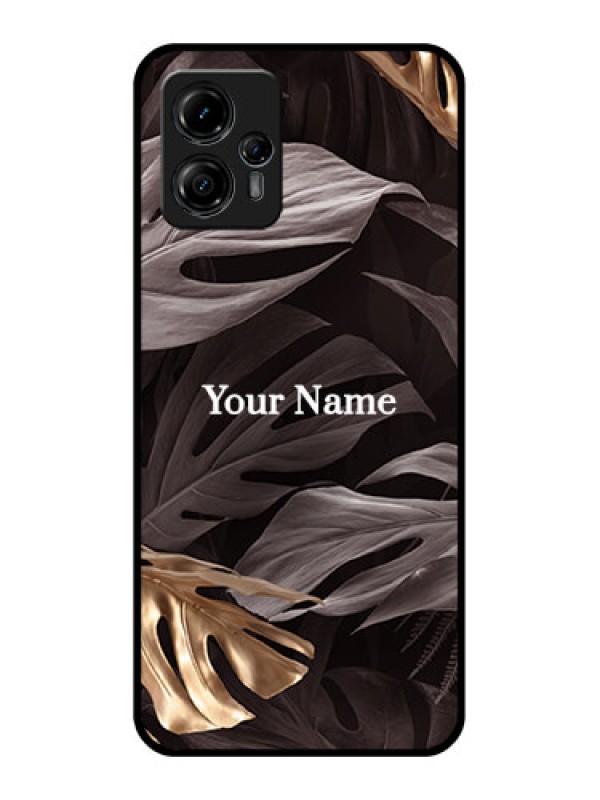 Custom Moto G13 Custom Metal Phone CaseWild Leaves Digital Paint Design