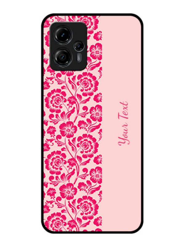 Custom Moto G13 Custom Metal Phone CaseAttractive Floral Pattern Design