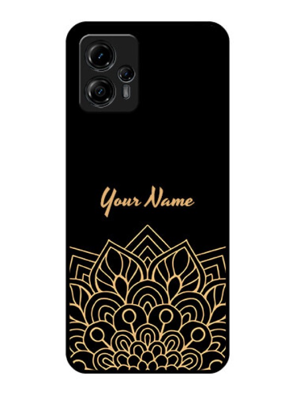 Custom Moto G13 Custom Metal Phone CaseGolden Mandala Design