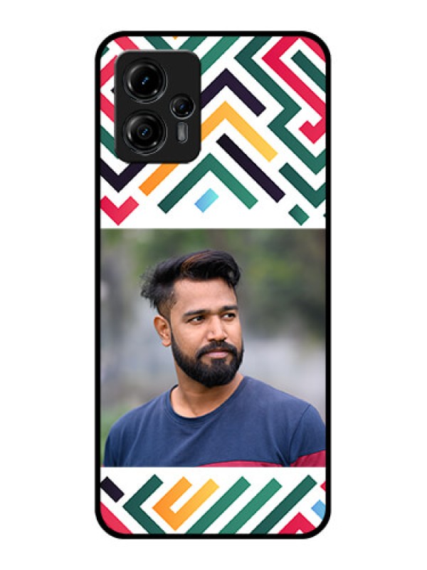 Custom Moto G13 Custom Metal Phone CaseColorful Maze Pattern Design