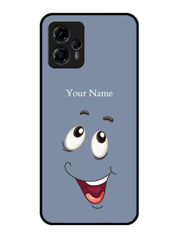 Custom Moto G13 Custom Metal Phone CaseLaughing Cartoon Face Design