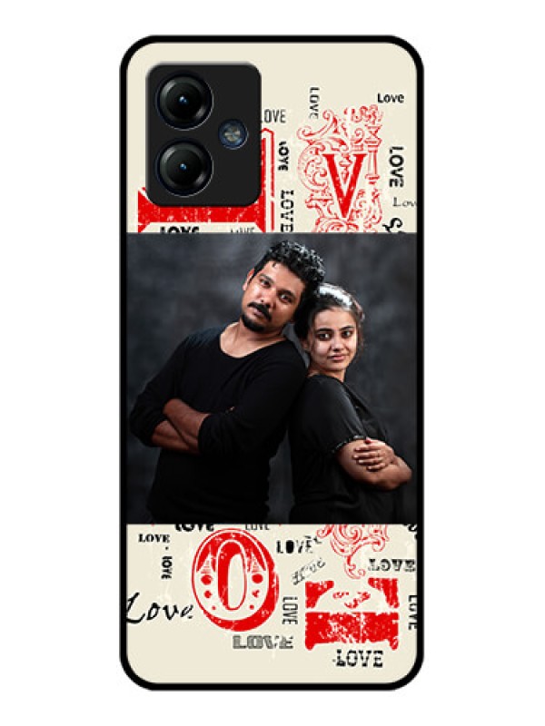 Custom Moto G14 Custom Metal Phone CaseTrendy Love Design Case