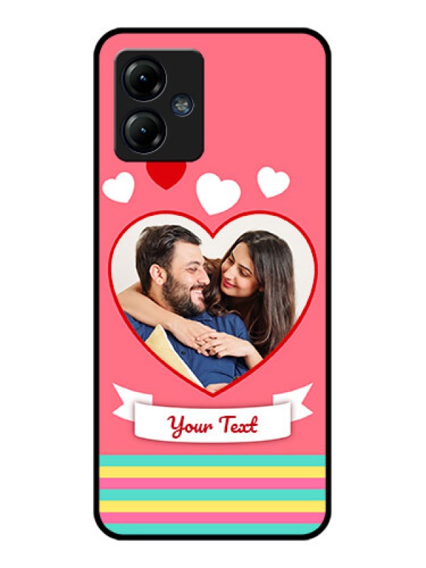 Custom Moto G14 Custom Metal Phone CaseLove Shapes Doodle Design