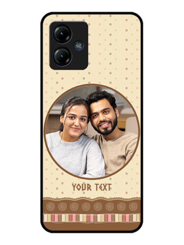 Custom Moto G14 Custom Metal Phone CaseBrown Dotted Mobile Case Design