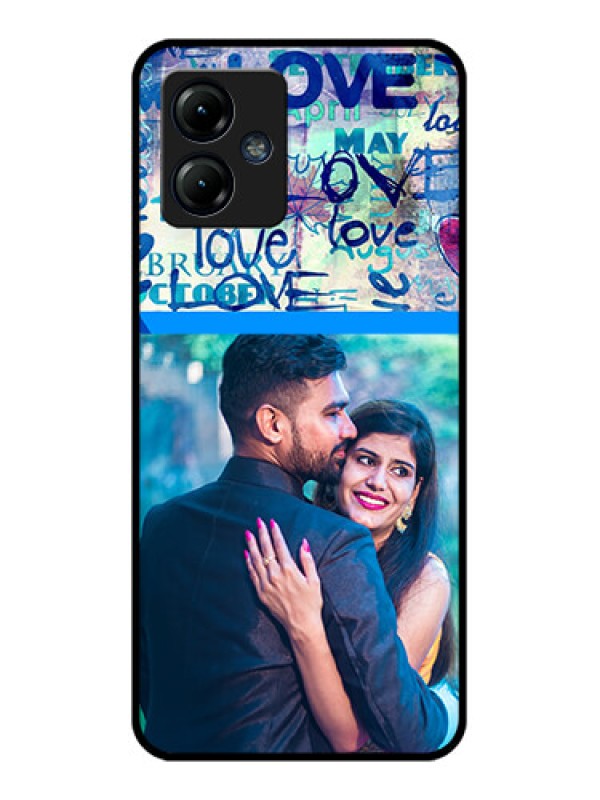 Custom Moto G14 Custom Metal Phone CaseColorful Love Design