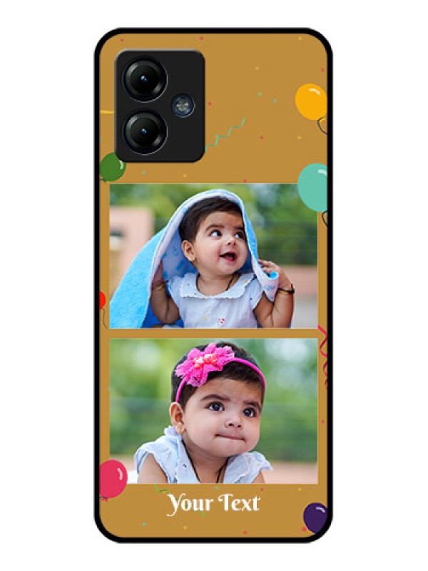 Custom Moto G14 Custom Metal Phone CaseImage Holder With Birthday Celebrations Design