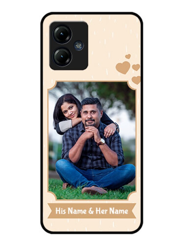 Custom Moto G14 Custom Metal Phone CaseWith Confetti Love Design