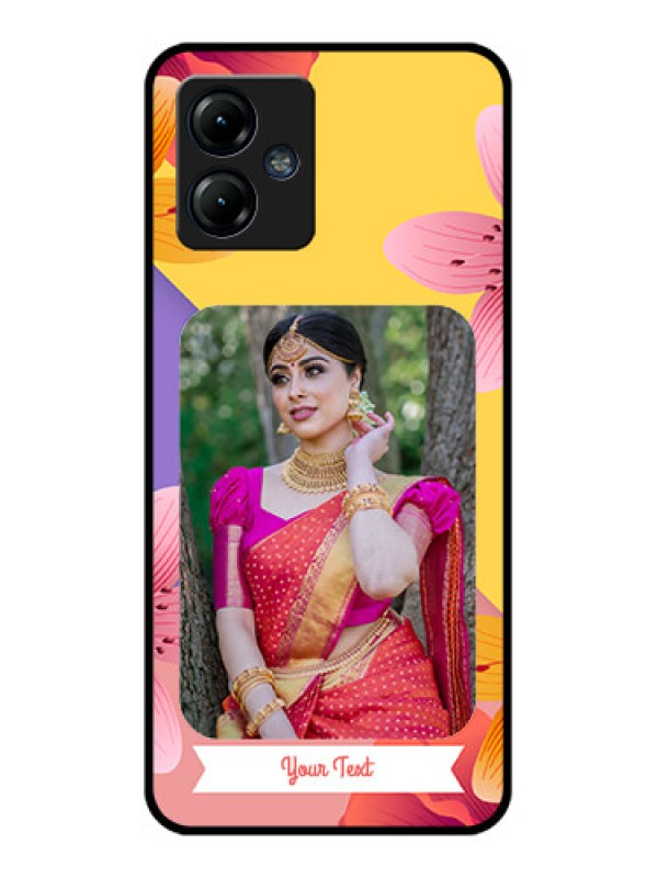 Custom Moto G14 Custom Metal Phone Case3 Image With Vintage Floral Design