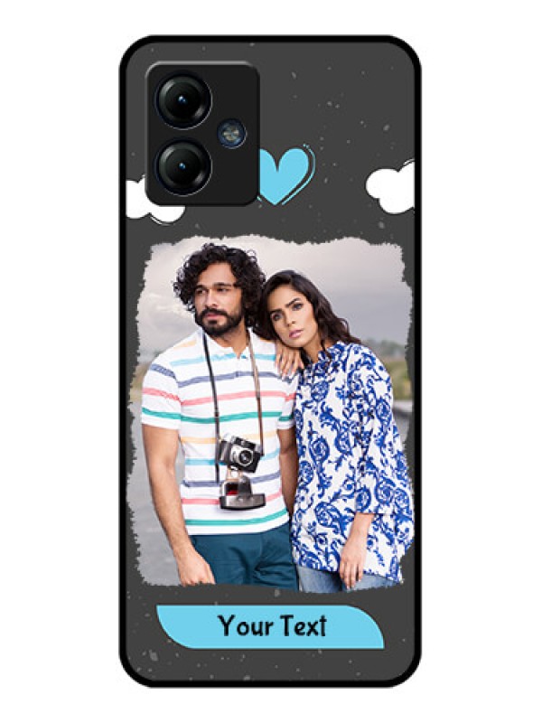 Custom Moto G14 Custom Metal Phone CaseSplashes With Love Doodles Design