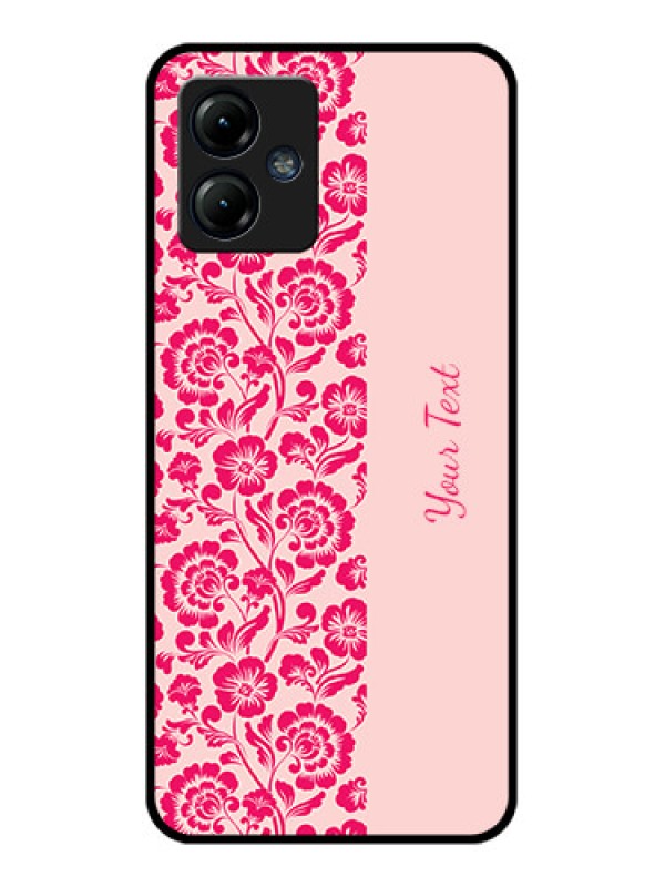 Custom Moto G14 Custom Metal Phone CaseAttractive Floral Pattern Design