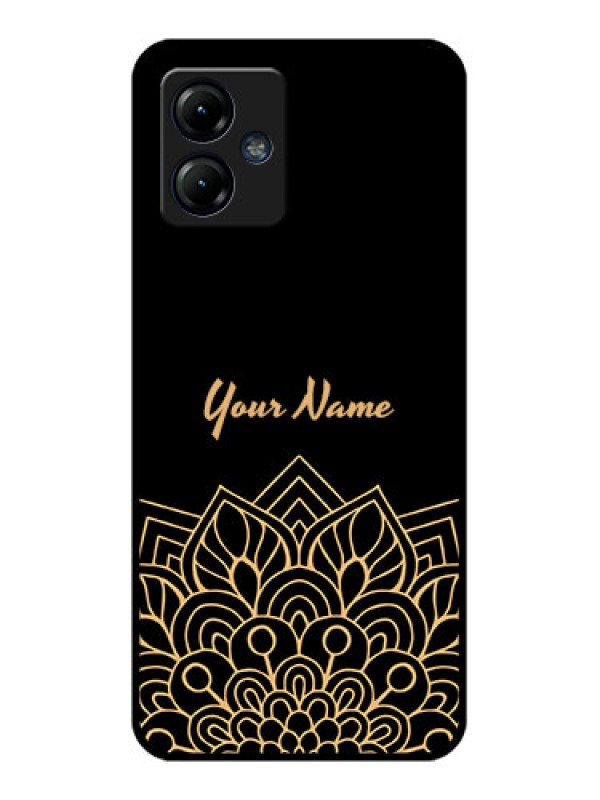 Custom Moto G14 Custom Metal Phone CaseGolden Mandala Design