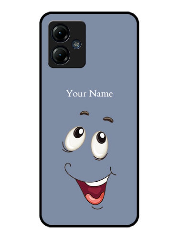 Custom Moto G14 Custom Metal Phone CaseLaughing Cartoon Face Design