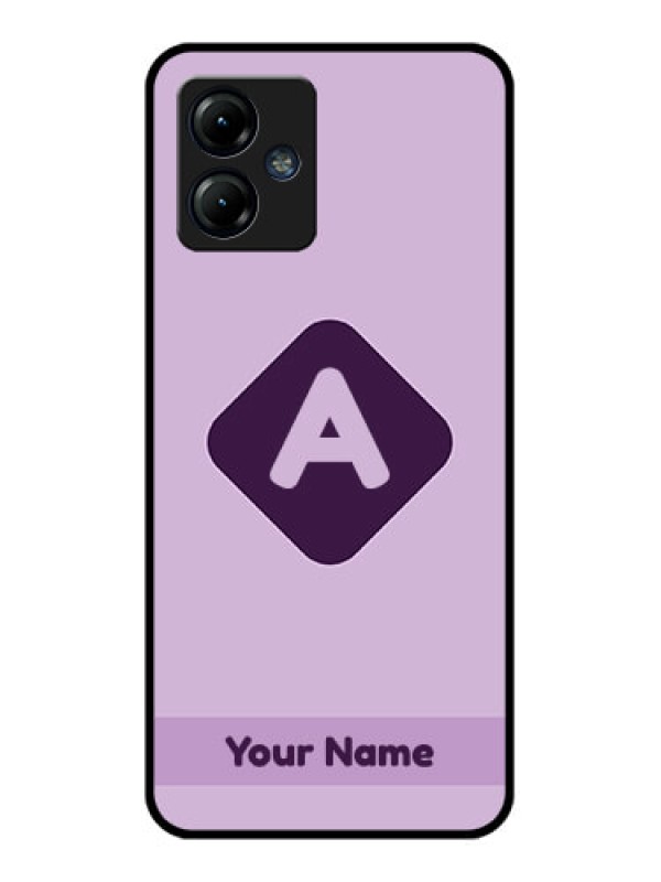 Custom Moto G14 Custom Metal Phone CaseCustom Letter In Curved Badge Design