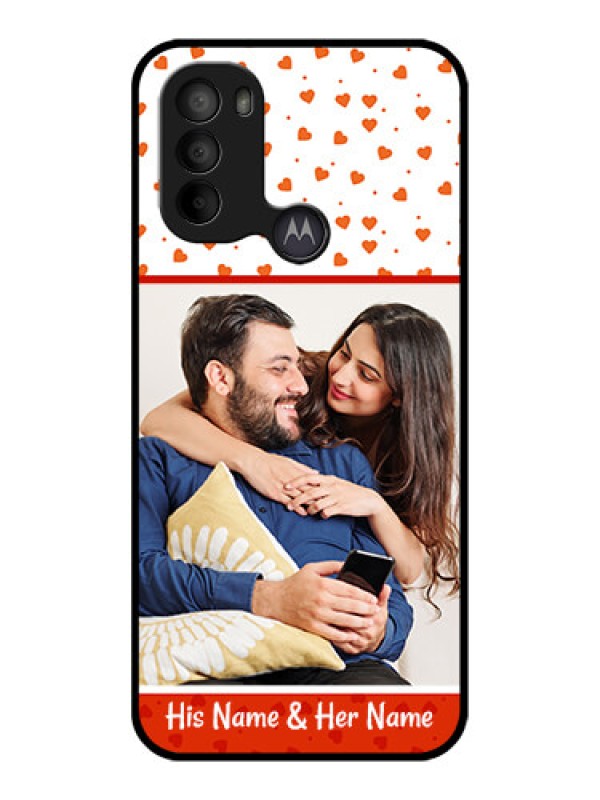 Custom Moto G31 Custom Metal Phone CaseOrange Love Symbol Design
