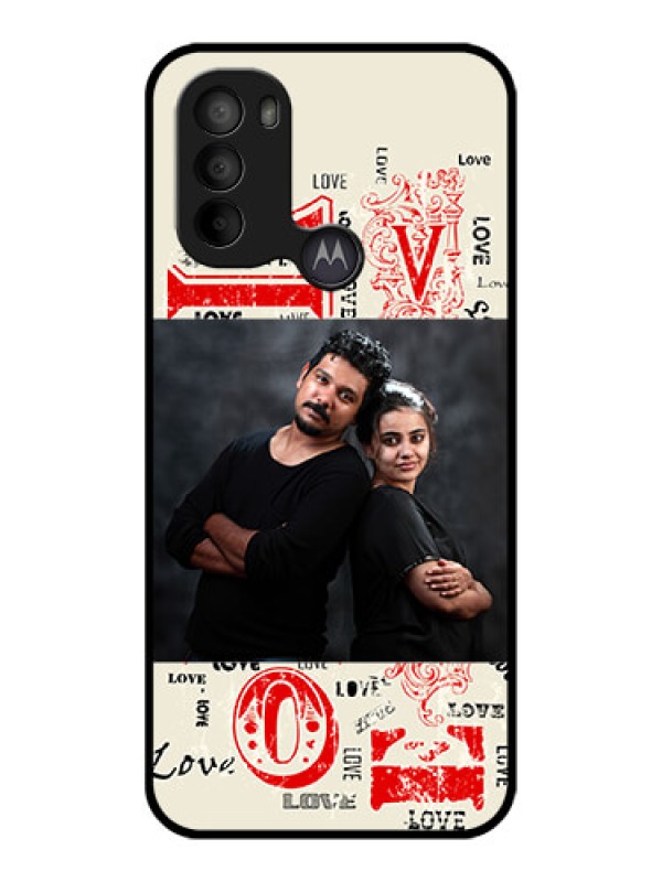 Custom Moto G31 Custom Metal Phone CaseTrendy Love Design Case