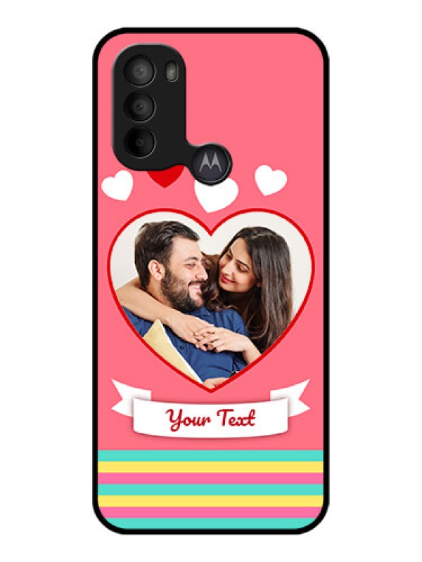 Custom Moto G31 Custom Metal Phone CaseLove Shapes Doodle Design