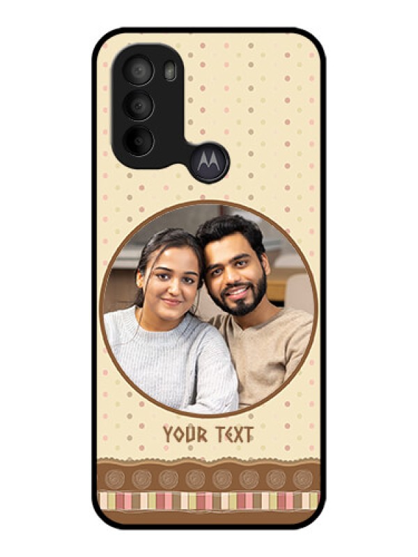 Custom Moto G31 Custom Metal Phone CaseBrown Dotted Mobile Case Design