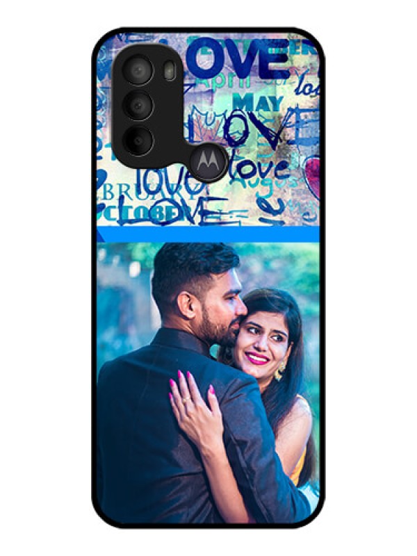 Custom Moto G31 Custom Metal Phone CaseColorful Love Design