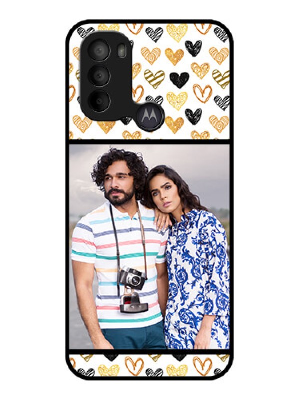 Custom Moto G31 Custom Metal Phone CaseLove Symbol Design