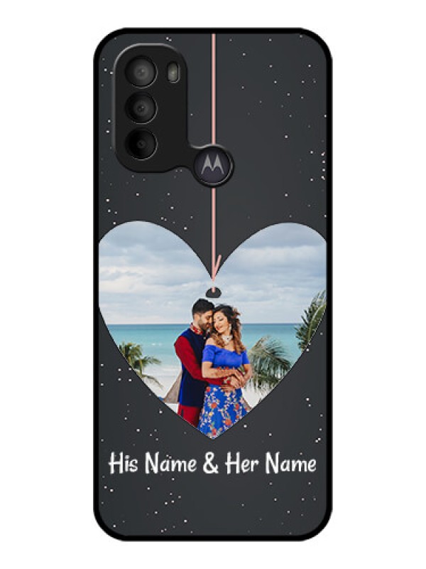 Custom Moto G31 Custom Metal Phone CaseHanging Heart Design