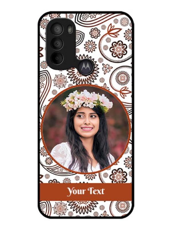 Custom Moto G31 Custom Metal Phone CaseAbstract Flower Design