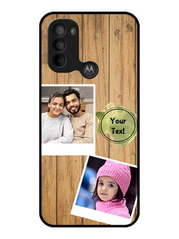 Custom Moto G31 Custom Metal Phone CaseWooden Texture Design