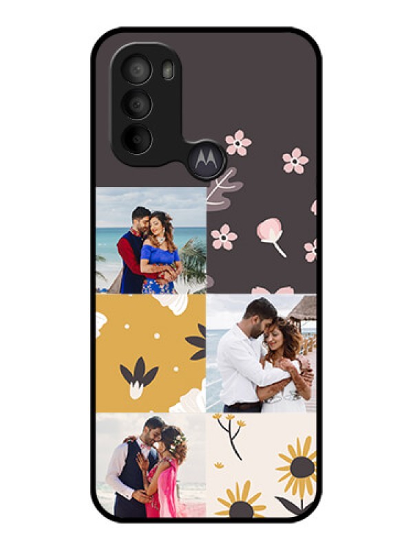 Custom Moto G31 Custom Metal Phone Case3 Images With Floral Design