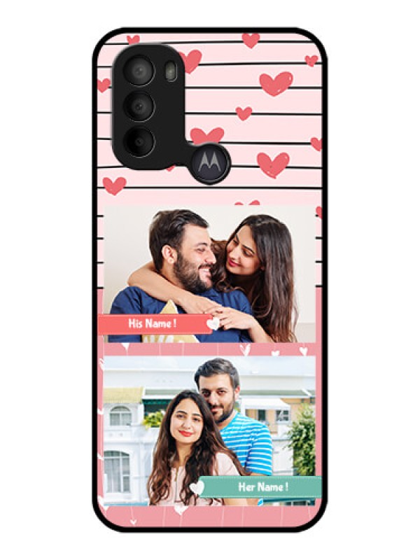 Custom Moto G31 Custom Metal Phone CasePhoto With Heart Design