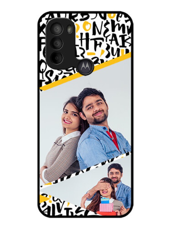 Custom Moto G31 Custom Metal Phone CaseLetters Pattern Design
