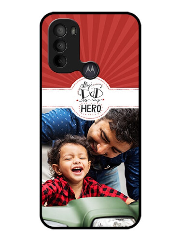 Custom Moto G31 Custom Metal Phone CaseMy Dad Hero Design