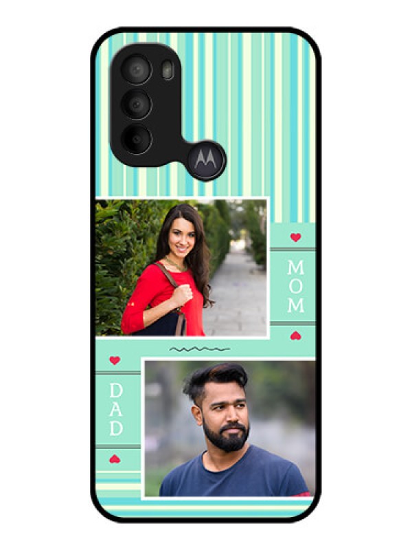 Custom Moto G31 Custom Metal Phone CaseMom and Dad Pic Design