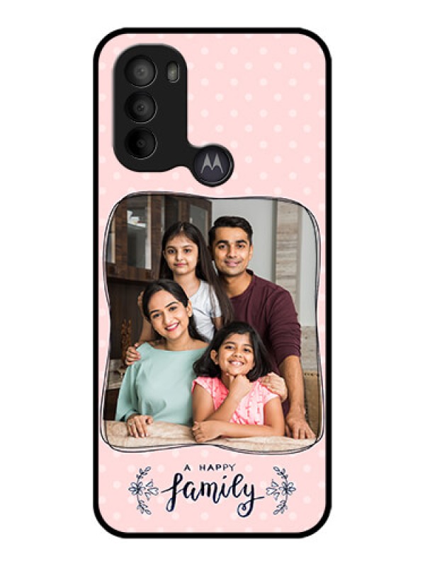 Custom Moto G31 Custom Metal Phone CaseFamily With Dots Design