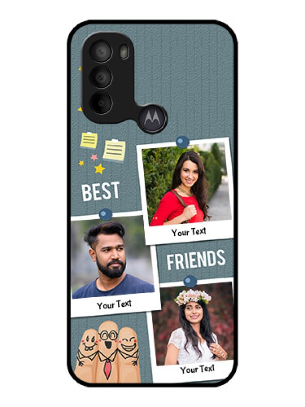 Custom Moto G31 Custom Metal Phone CaseSticky Frames And Friendship Design