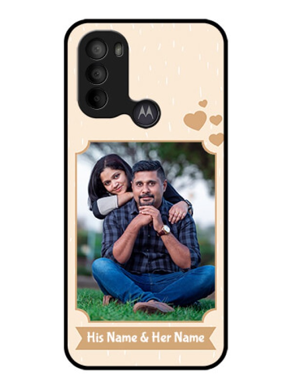 Custom Moto G31 Custom Metal Phone CaseWith Confetti Love Design