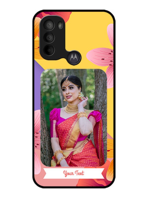 Custom Moto G31 Custom Metal Phone Case3 Image With Vintage Floral Design