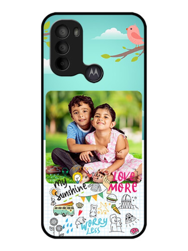 Custom Moto G31 Custom Metal Phone CaseDoodle Love Design