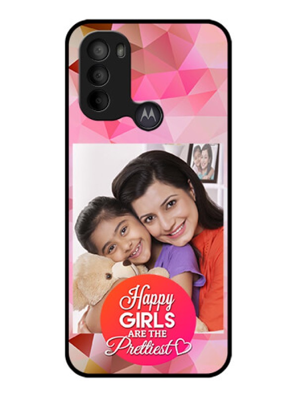 Custom Moto G31 Custom Metal Phone CaseAbstract Triangle Design