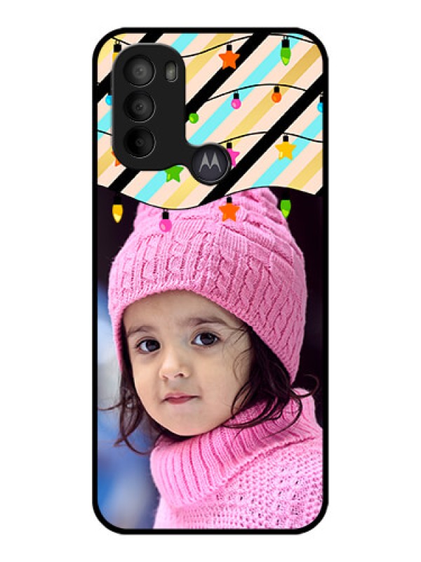 Custom Moto G31 Custom Metal Phone CaseLights Hanging Design