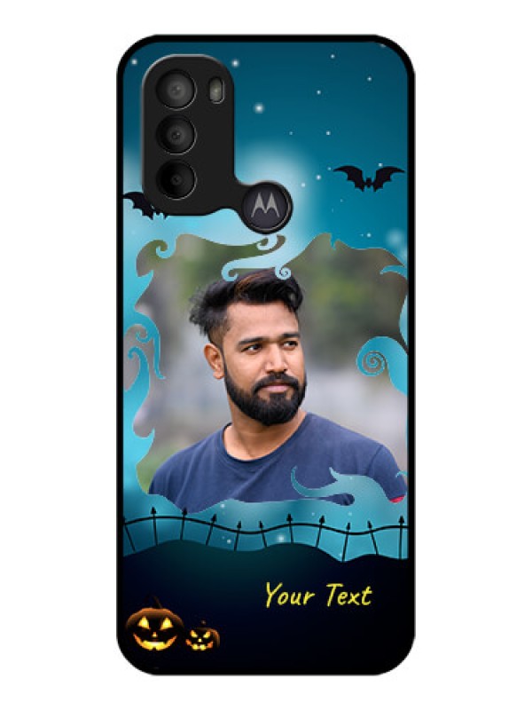 Custom Moto G31 Custom Metal Phone CaseHalloween Frame Design