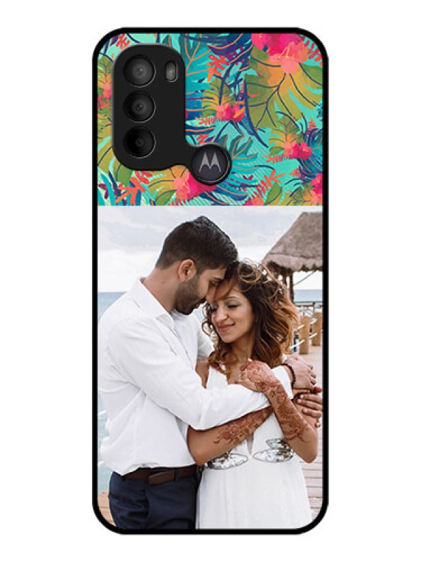 Custom Moto G31 Custom Metal Phone CaseWatercolor Floral Design