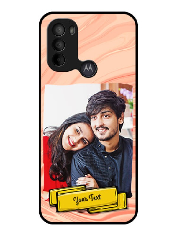 Custom Moto G31 Custom Metal Phone CaseMarble Texture Design