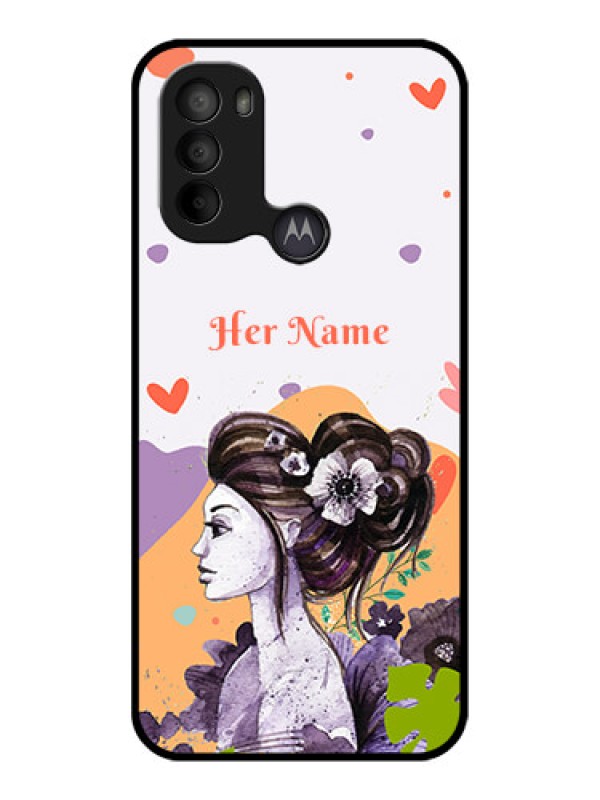 Custom Moto G31 Custom Metal Phone CaseWoman And Nature Design
