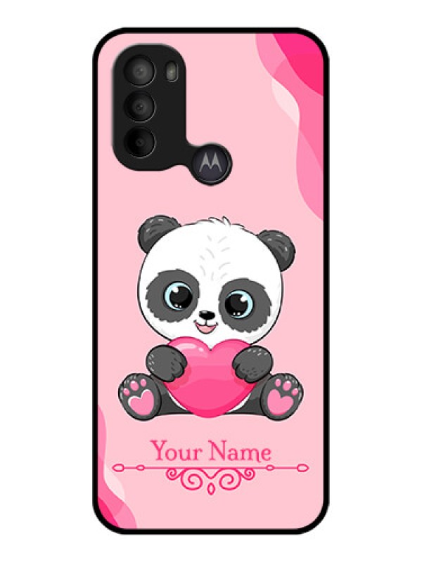 Custom Moto G31 Custom Metal Phone CaseCute Panda Design