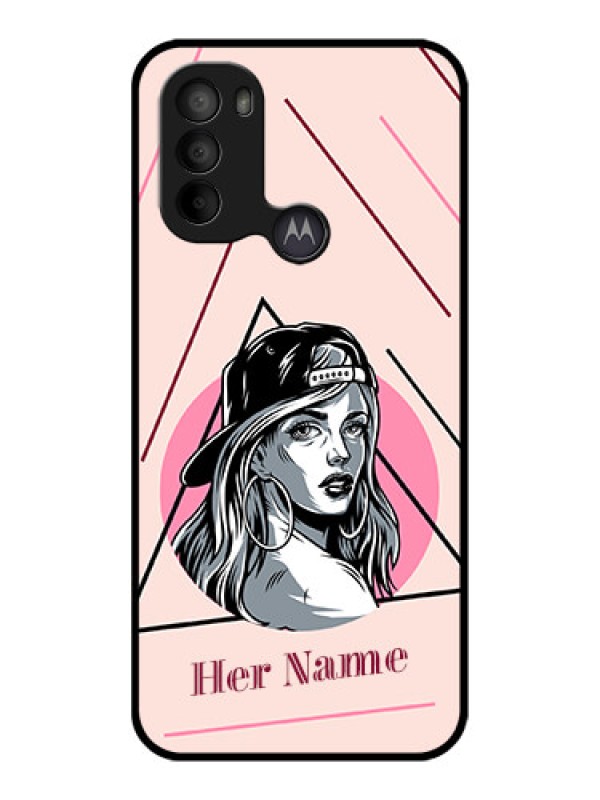 Custom Moto G31 Custom Metal Phone CaseRockstar Girl Design