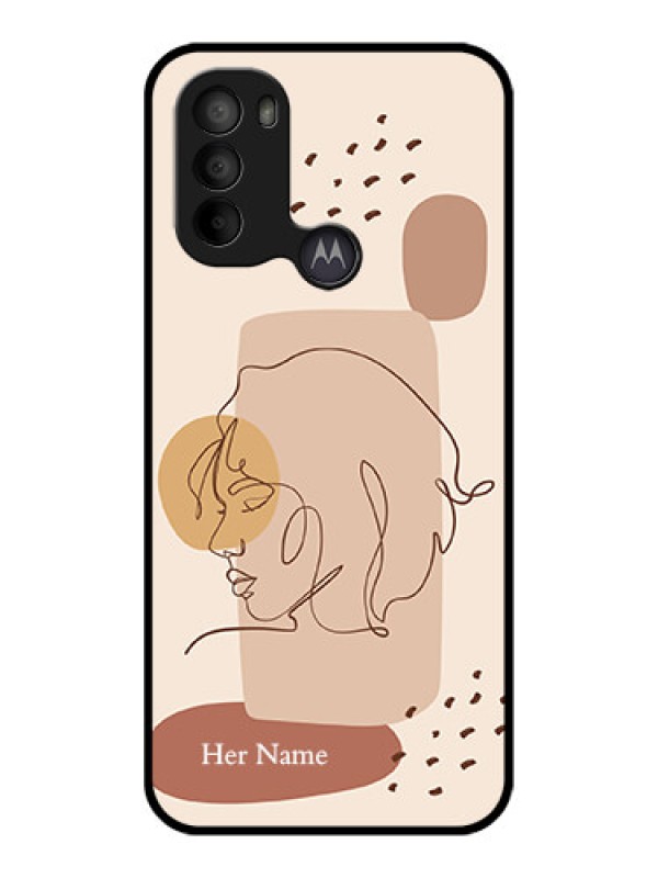 Custom Moto G31 Custom Metal Phone CaseCalm Woman Line Art Design