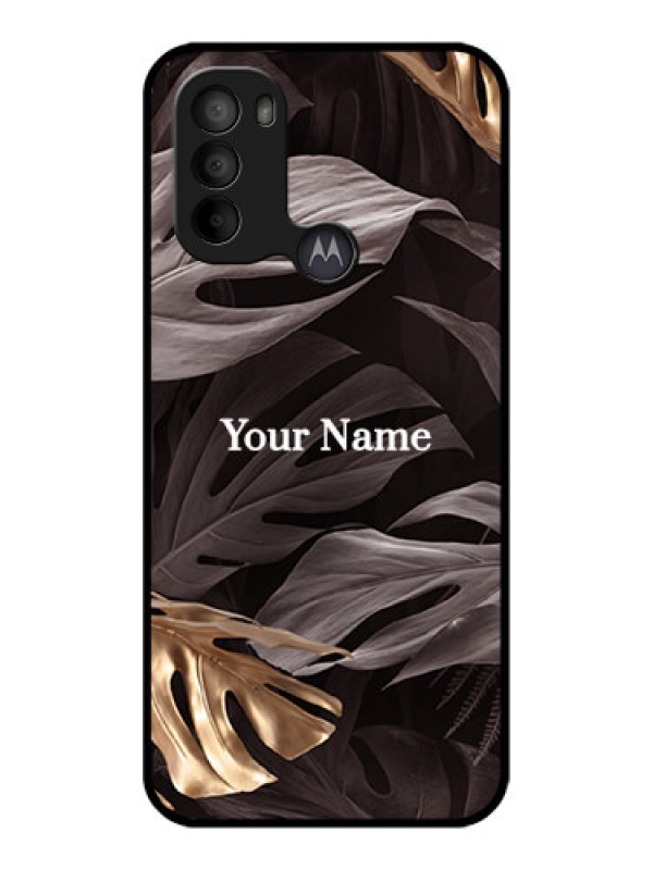 Custom Moto G31 Custom Metal Phone CaseWild Leaves Digital Paint Design