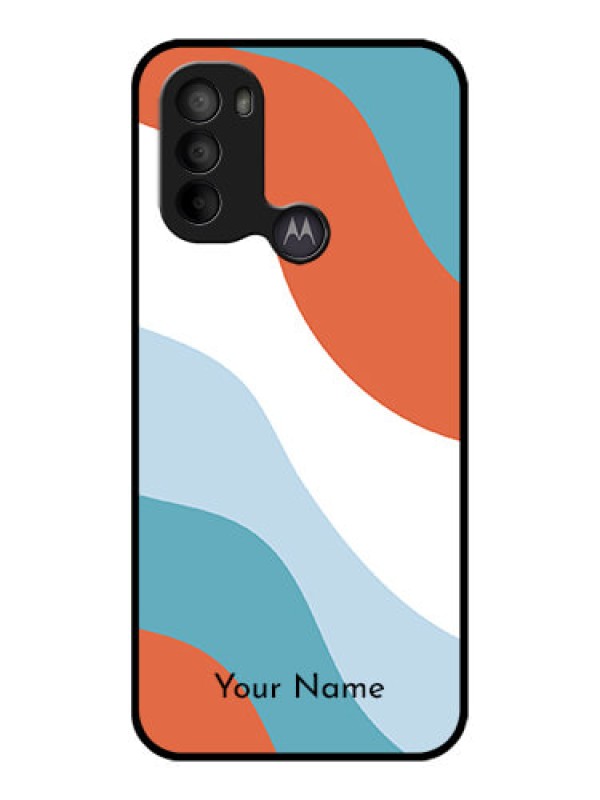 Custom Moto G31 Custom Metal Phone CaseColoured Waves Design