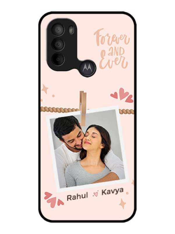 Custom Moto G31 Custom Metal Phone CaseForever And Ever Love Design