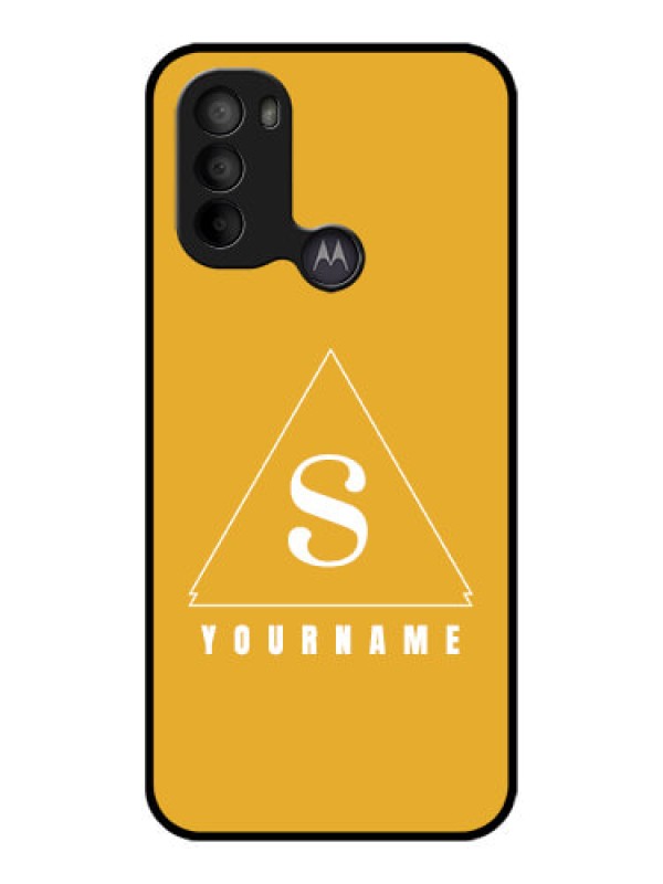 Custom Moto G31 Custom Metal Phone CaseSimple Triangle Design